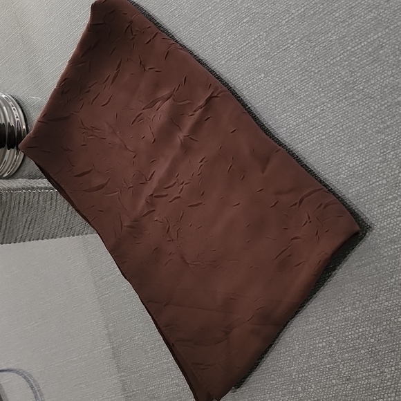 Brown Crinkled Textured Rectangle Chiffon Scarf Wrap Hijab from Egypt - Picture 3 of 10